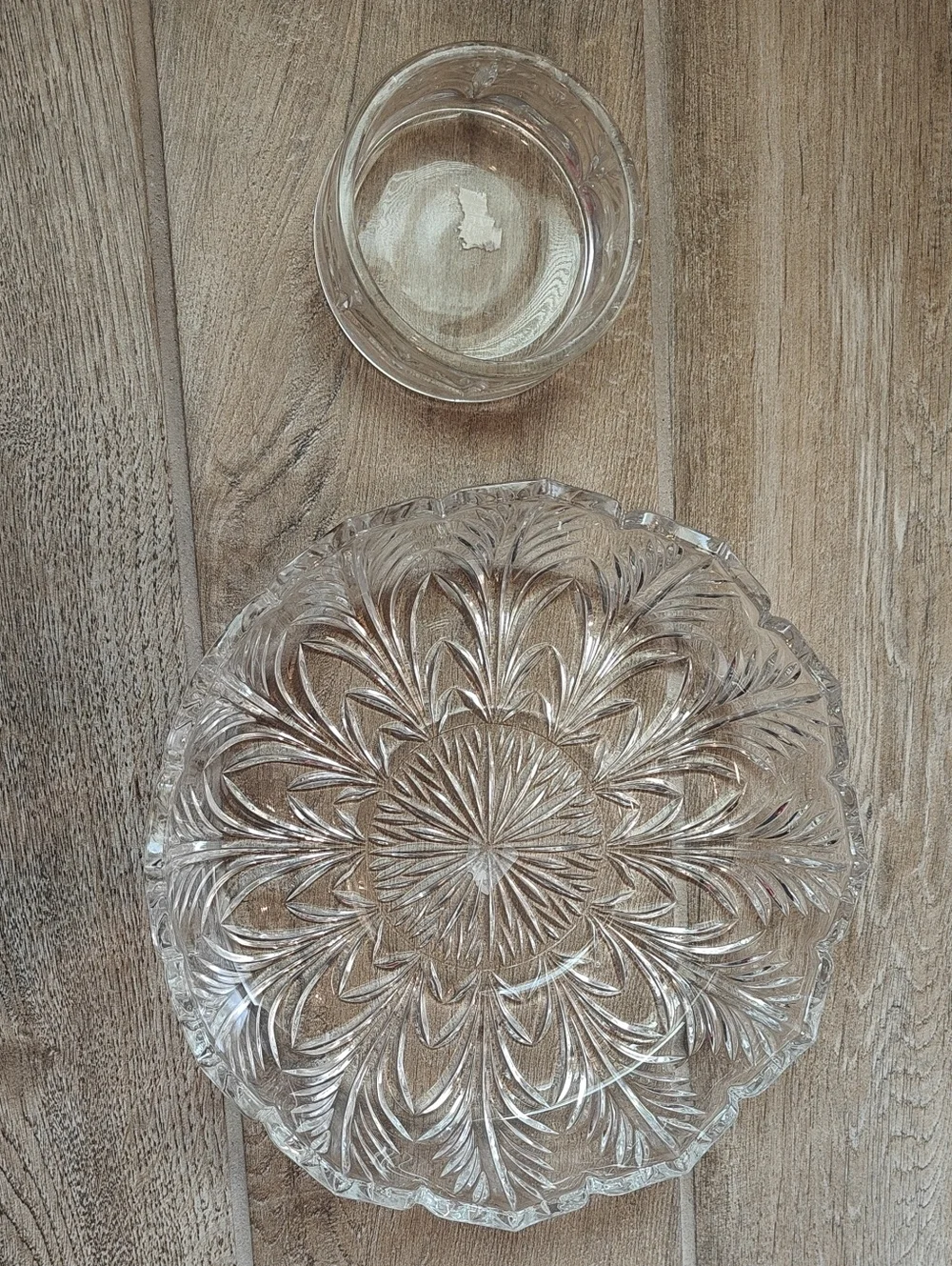 EUC Crystal Serving Set